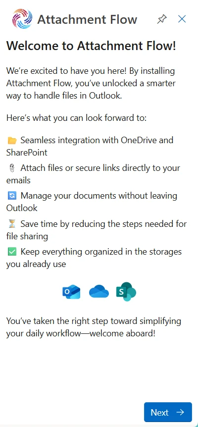 Attachment Flow onboarding feature overview