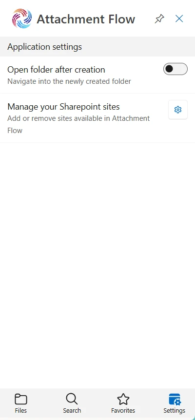 Attachment Flow Settings